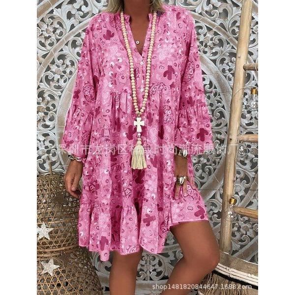 Robe Velours Rose Très - Taille 8 - Manches Courtes - NEUVE Avec étiquette - Marque Very - Style Mini