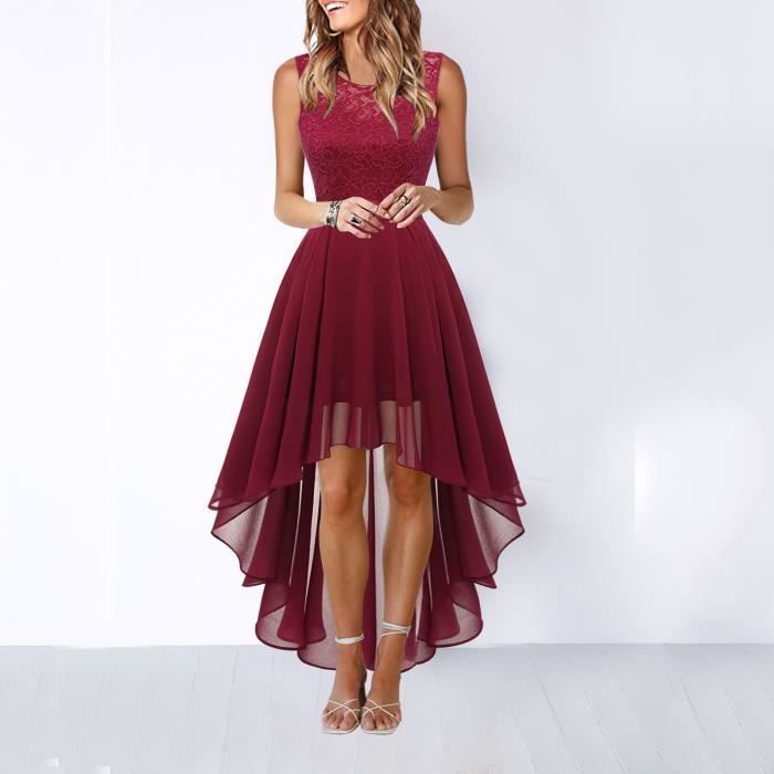 Robe Femme Mi-longue à Fines Bretelles Et Col V - Tissu Polyester - Pour Occasion Formelle Ou Soirée
