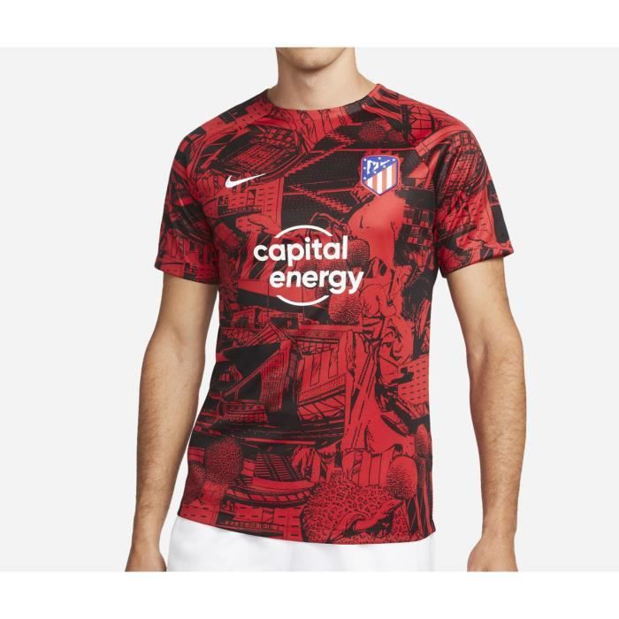 Maillot Pr Match Atletico Madrid Rouge Noir 100 Polyester