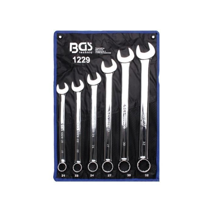 Jeu De 8 Clés Mixtes Extra Courtes En Pouces BGS 32140 - 3/8 à 7/8 Pouces Chromées