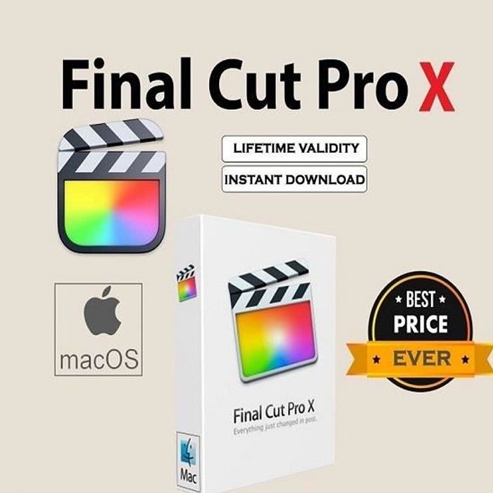Final Cut Pro x MacOS License a Vie - Téléchargement du Logiciel Livraison immédiate par E-mail