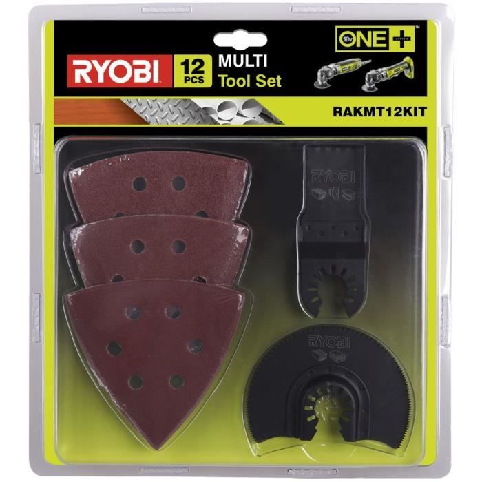 RYOBI Kit d’accessoires Multitool 12 pièces pour RMT300, R18MT3 et R18MT RAKMT12KIT