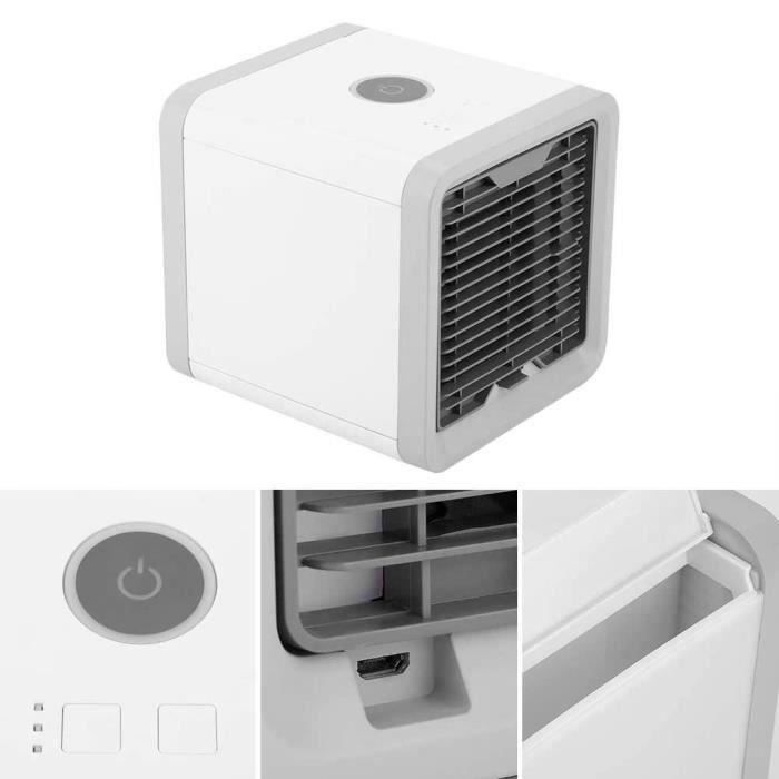 Ventilateur Climatiseur Portable Rechargeable - 3 Vitesses, Batterie 6000mAh, Pour Intérieur/extérieur, Bureau, Salle De Bain, Camping