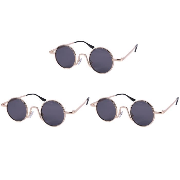 3X Lunettes de Soleil Rondes Vintage Lunettes de Soleil de Conception de Marque pour Femmes Hommes Lunettes de Luxe Retro Uv400 Achat Vente lunettes de soleil Cdiscount