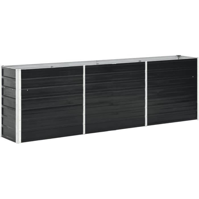 WIFESE Jardinière Surélevée Anthracite 100x100x77 Cm Acier