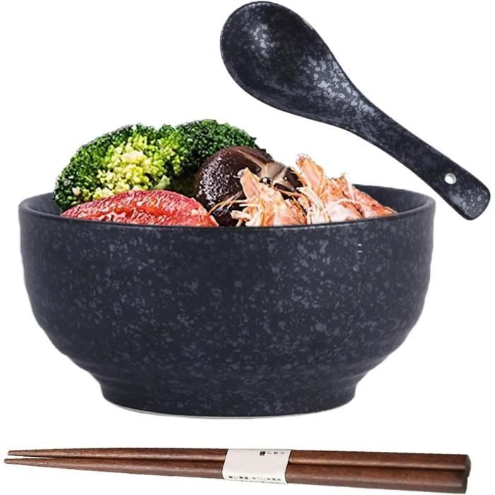 Bol A Ramen Japonais HLWDXno1 Lot De 2 Bols à Ramen En Céramique Avec Baguettes Et Bol à Ramen