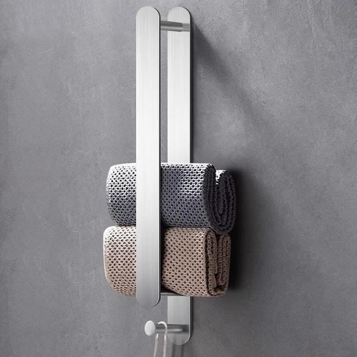 Barre Porte-Serviettes Auto-Adhésif Porte Serviette Salle De Bain Murale SUS304 Acier Inoxydable