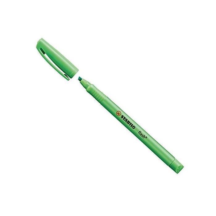 Lot De 10 Surligneurs Fluorescents Office Products – Vert – Pointe Biseautée 1-5 Mm – Encre Non Toxique Longue Durée