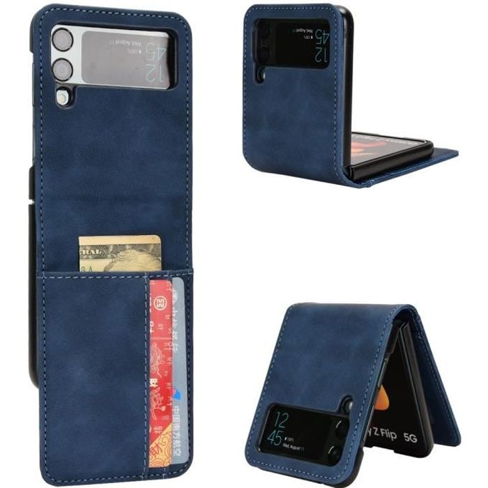 Coque Galaxy Z Flip 4 antichoc Cuir Protection avec fente
