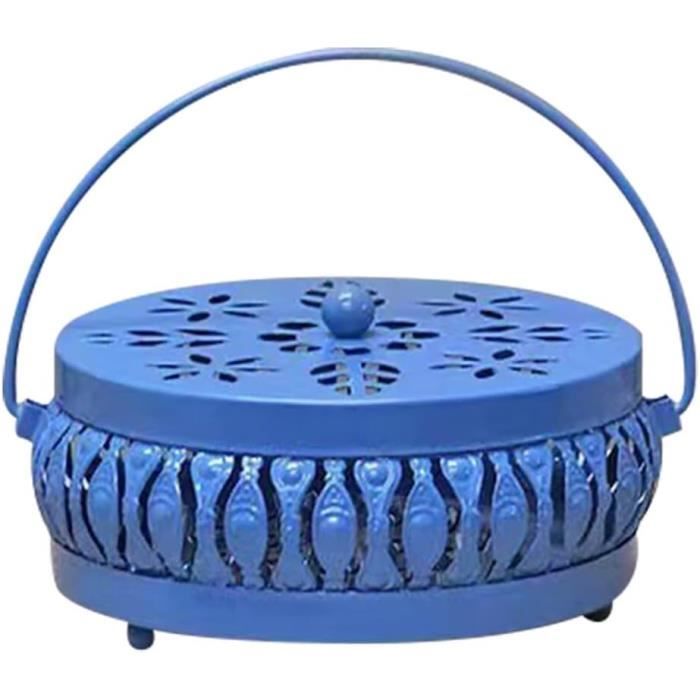 Boîte Céramique Porte-spirale Anti-moustiques - Avec Couvercle Ajouré Sécurité - Pour Intérieur, Balcon, Terrasse