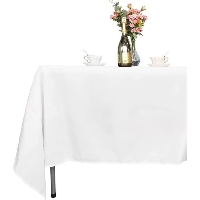 Nappe Blanche En Coton Pour Table Carrée Nappe Pour Fête De Noël Mariages Et Autres Événements