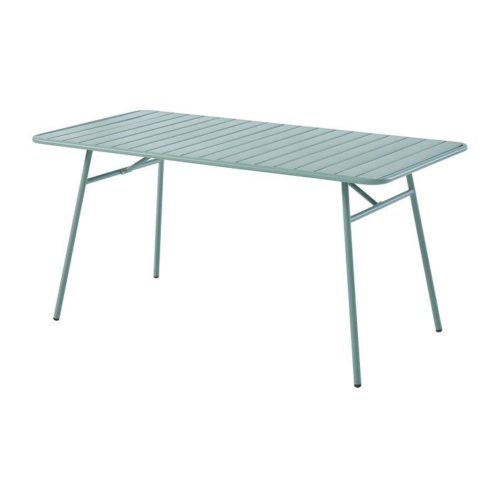 Table de jardin L.160 cm en métal - Vert amande - MIRMANDE de MYLIA Table de jardin L.160 cm en métal - Vert amande - MIRMANDE de MYLIA
