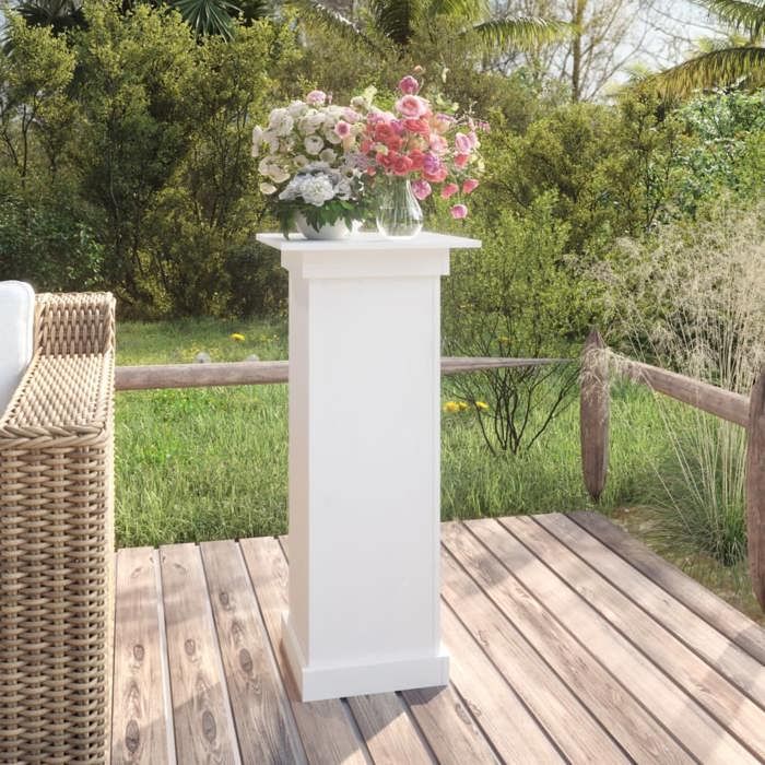 vidaXL Support à fleurs Blanc 40x40x90 cm Bois de pin solide 823635