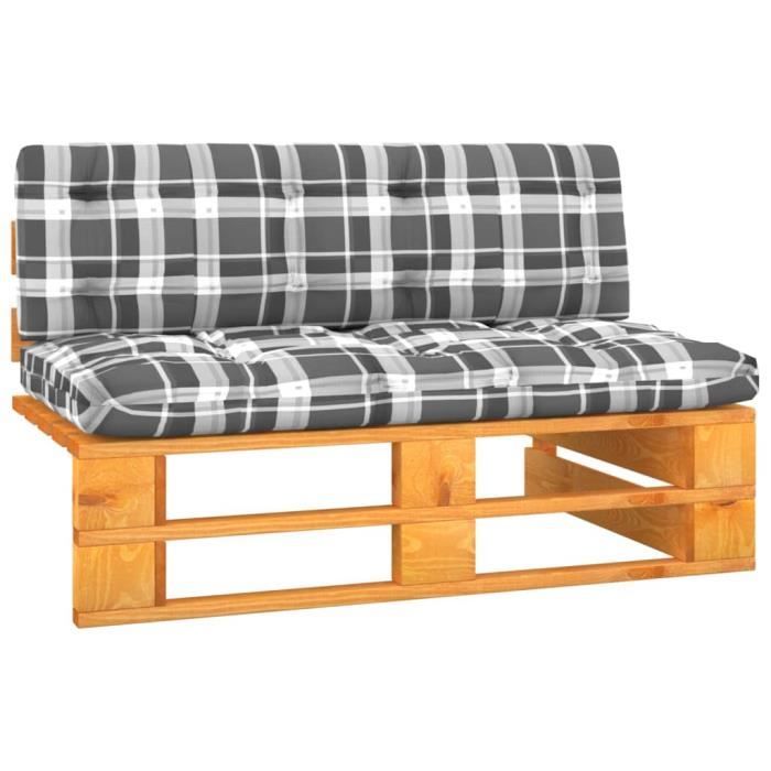 vidaXL Canapé jardin palette central miel - vue 2