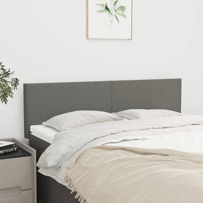 vidaXL Têtes de lit 2 pcs Gris foncé 72x5x78/88 cm Tissu 345785