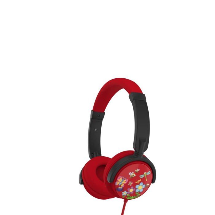 Casque audio enfant WeKids - Rouge - Modèle INSECTE - Limité à 85dB - Double prise jack