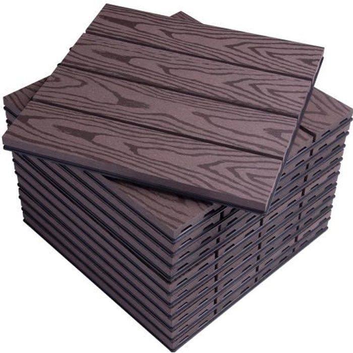 Woltu Dalle De Terrasse En Composite Bois Plastique 11 Pieces 1 M 30x30 Cm Cafe Achat Vente Eponge Vaisselle Woltu Dalle De Terrasse Cdiscount