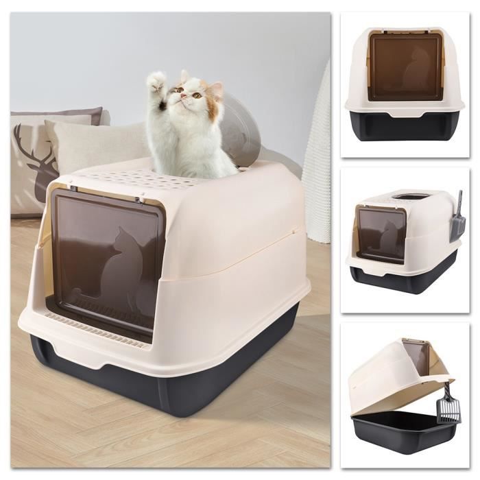 Meilleurs prix pour Bac à litière pour chat fermé - XUANYU - avec plateau amovible - taille moyenne - couleur noire