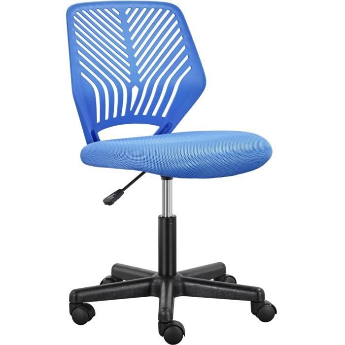 yaheetech chaise de bureau chaise d'ordinateur fauteuil bureau pivotant fonction réglage style moderne charge de 136kg bleu