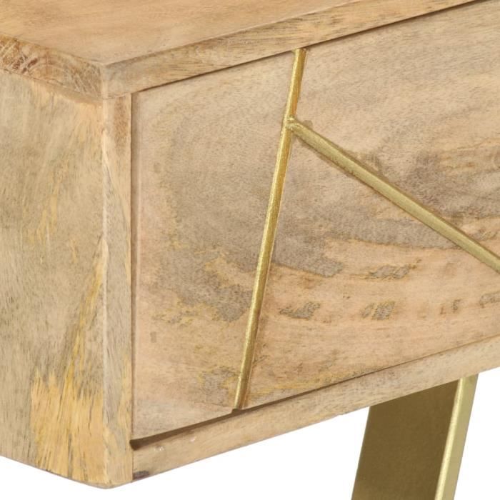 bureau avec tiroirs en bois massif - yosoo - dx0259 - industriel - loft - marron - 2 tiroirs - 100x55x75 cm