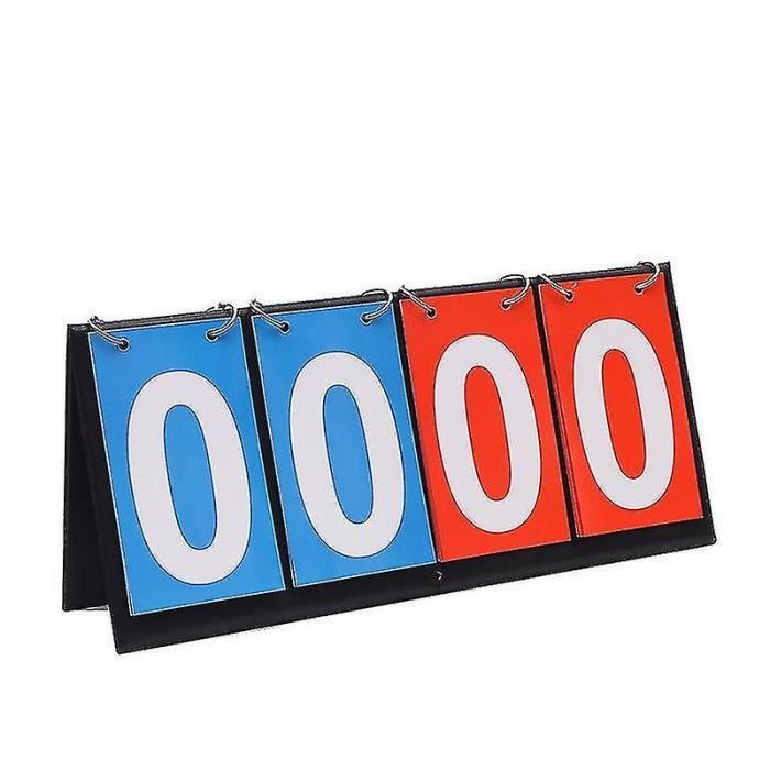 Tableau De Score Sportif Pliable 2 Chiffres – Rouge/Bleu, Pour Basket, Foot, Badminton, Volley, Hand
