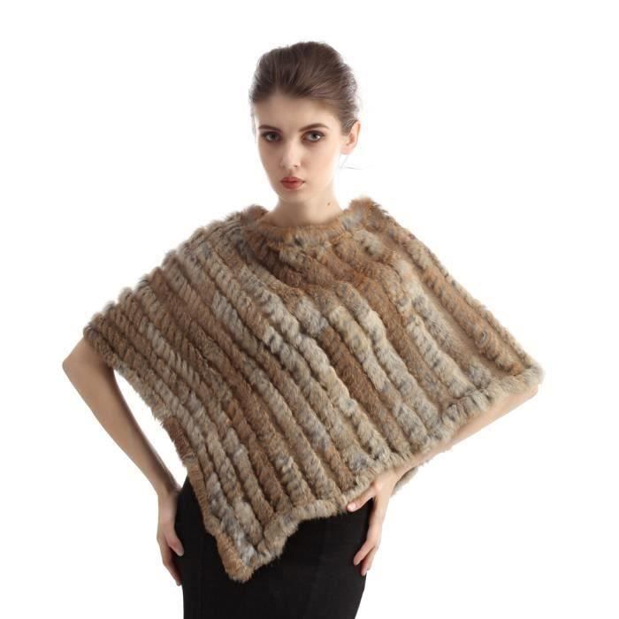 Etole Poncho Veste De Fourrure En Lapin D levage V ritable