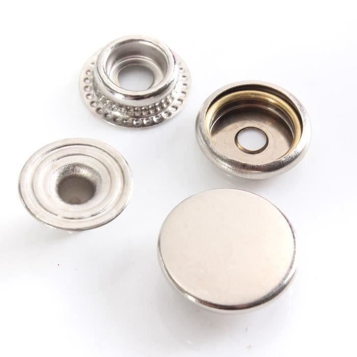 15X Bouton à Pression Métal Bouton en Cuir Matelassé Mercerie Pour jeans Vêtements Bricolage