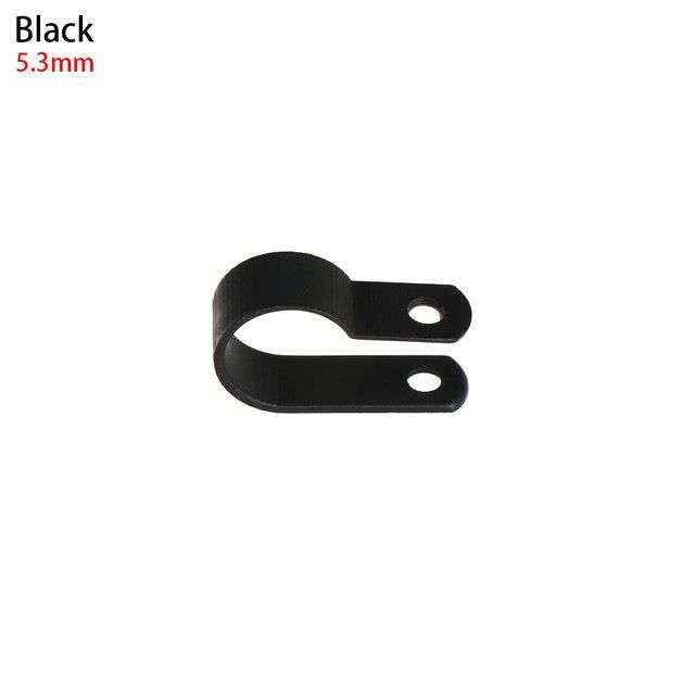 ACCESSOIRES POUR CABLE,5.3mm black--Serre câble en Nylon de Type R, 100  pièces, en plastique, noir, fixations de tuyaux, matériel de