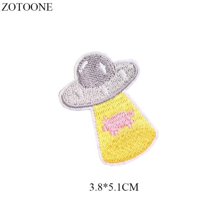 Patch Thermocollant Tête D'extraterrestre / OVNI – Vert – Neuf, à Coudre Ou à Repasser