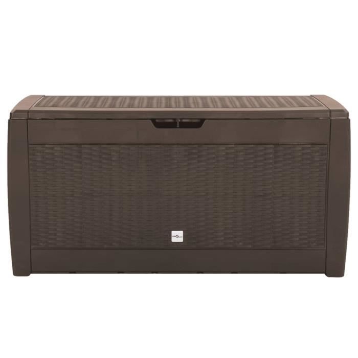 Coffre de jardin - ZERODIS - Marron - 119x48x60 cm - Polypropylène - 310 L