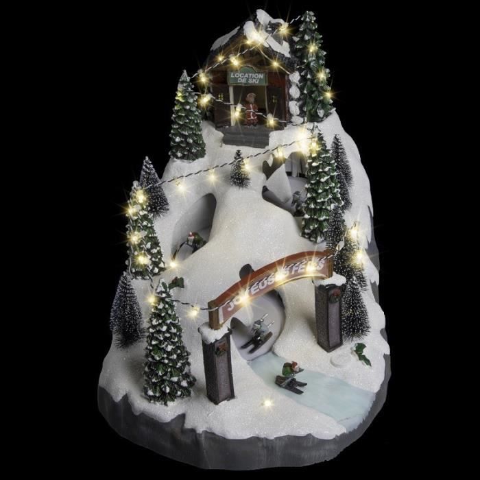 Deco Noel Descente A Ski Secteur Lumineux Anime Musical Achat Vente Village Manege Cdiscount