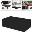 180*120*74CM Multifonctionnel housse de table chaise protecteur de canapé housse de meuble rectangulaire pour Patio jardin noir-1
