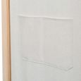 Cloison de séparation 3 panneaux RUIDA - Crème - 120x170x4 cm - Tissu et cadre en sapin massif-1