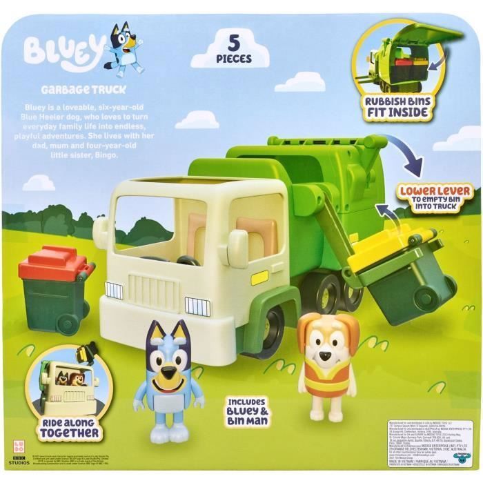 Bluey Kit de jeu avec camion poubelle Bluey Kit de jeu avec camion poubelle