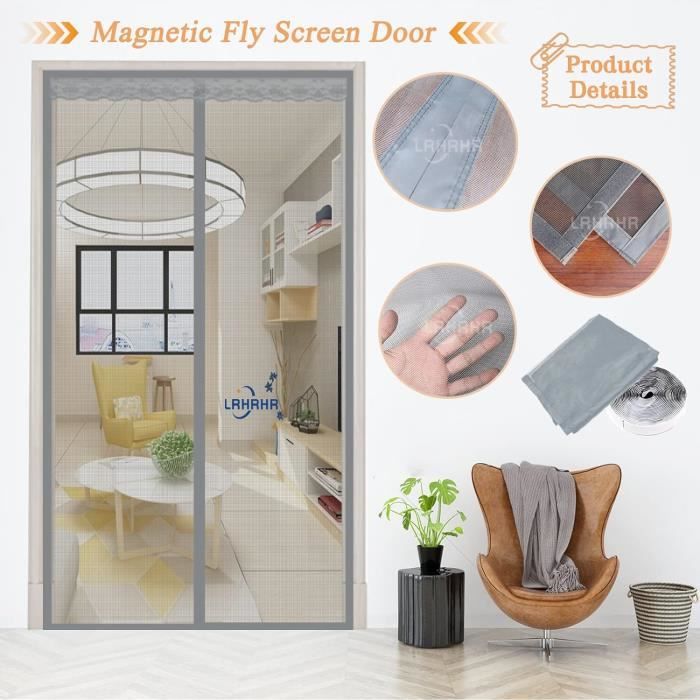 Porte Moustiquaire Magnétique 16' X 7' – Mains Libres, Pour Porte De Garage, TV Direct
