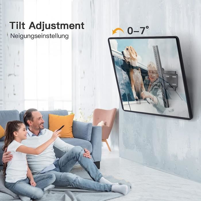 Support Mural TV pour Écrans 32-55 Pouces LED LCD Plasma et Courbé Support  TV Inclinable et Orientable, Capacité Max 35kg, VESA 100x100-400x400 mm :  : High-Tech