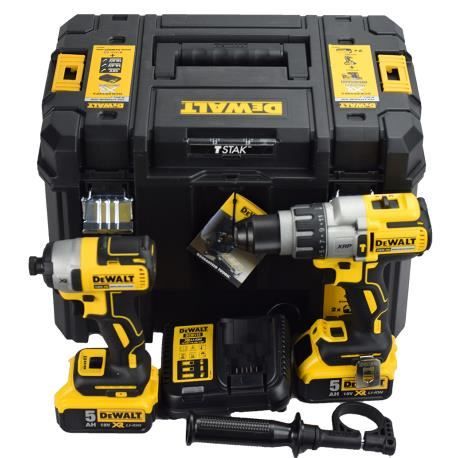 Pack 2 Outils DEWALT DCK276P2T DCF887 DCD996 18V Li Ion 2x5Ah