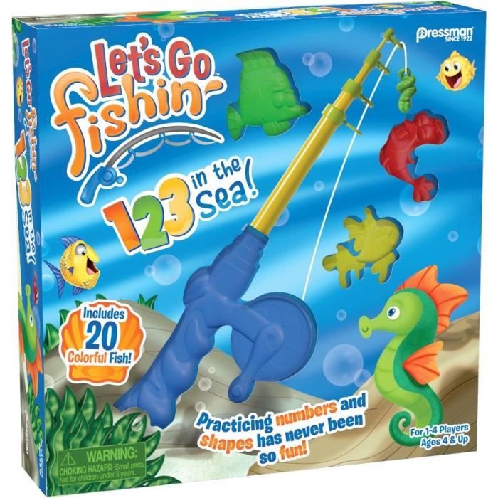 Let's Go Fishin' Original - Jeu De Pêche Magnétique Pour Enfants Dès 3 Ans - 21 Poissons Et 4 Cannes - Jeu D'adresse 1 à 4 Joueurs - 20 Min