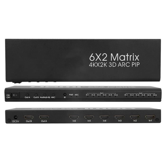HURRISE HDMI 6x2 pour Matrix HDMI pour Matrix 6In 2Out 4K High ...