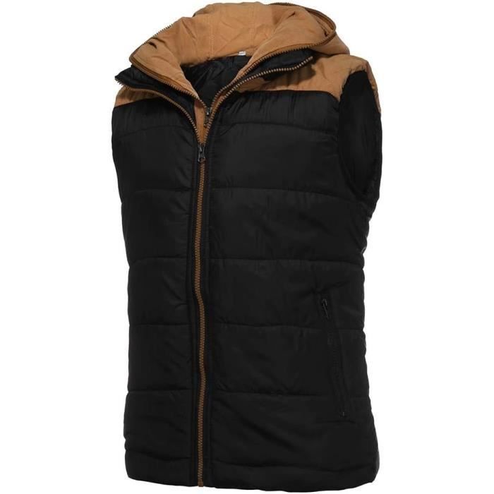 BLOUSON PERFECTO BOMBER Veste Sans Manches Homme Doudoune Homme Hiver Chaud Veste De Travail Matelasse Blouson Moto Noir Noir Cdiscount Pret a Porter