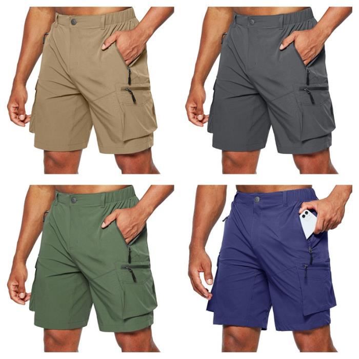 Shorts Homme Cargo Coton Ergonomie Confortable D'éTé à Cordon De
