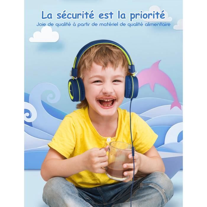 Mpow CH8 Casque Audio Enfants 2 Pack Casque Enfants Separateur De Cable Audio Limiteur De Volume 91 DB Microphone Integre Cdiscount TV Son Photo