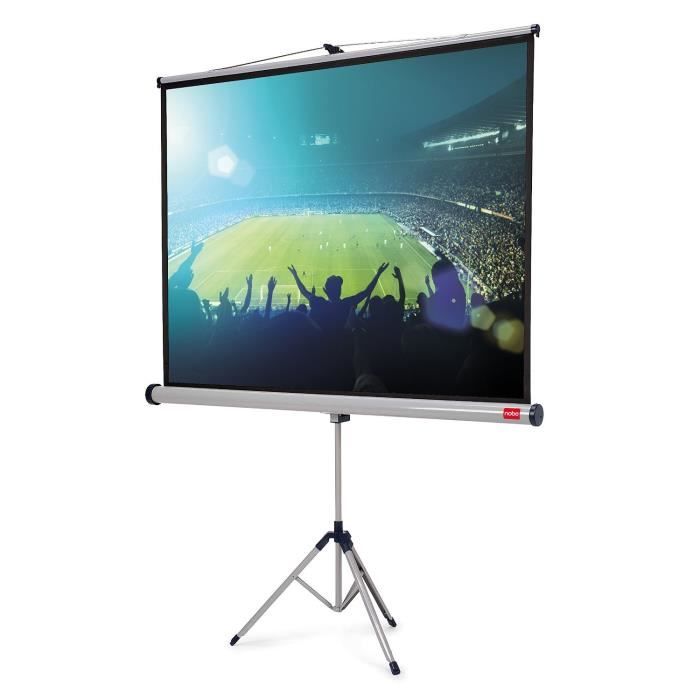Écran De Projection HOMCOM 186 X 105 Cm (84") - Trépied Réglable, Format 16:9, Pour Home Cinéma Et Présentations