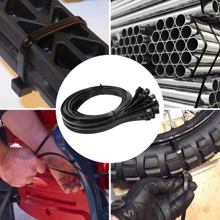 Attache Câble 1000 Colliers De Serrage DUNSOO | Serflex Plastique Noir | 5 Tailles (100-300mm) | Résistants UV Et Chaleur Collier Serrage Nylon