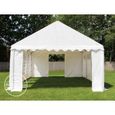 Tonnelle TOOLPORT - Tente de réception 3x4m PVC - Gris-blanc imperméable-2