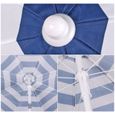 Parasol de Jardin Sekey - Diamètre 160 cm - Rayures Bleues et Blanches-2