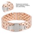 18 mm Bracelet en acier de montre de remplacement bracelet de montre avec interface d'arc creux (Or rose)-2