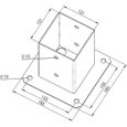 Douille à visser pour poteaux en bois carré galvanisé à chaud (120 x 120 mm) - Douille de sol - Support de clôture - Douille de sol -2