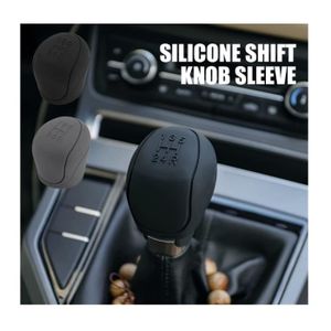 2 Housses Silicone Pour Pommeau De Vitesse Voiture - Universel, Anti-dérapant, Noir - Installation Facile