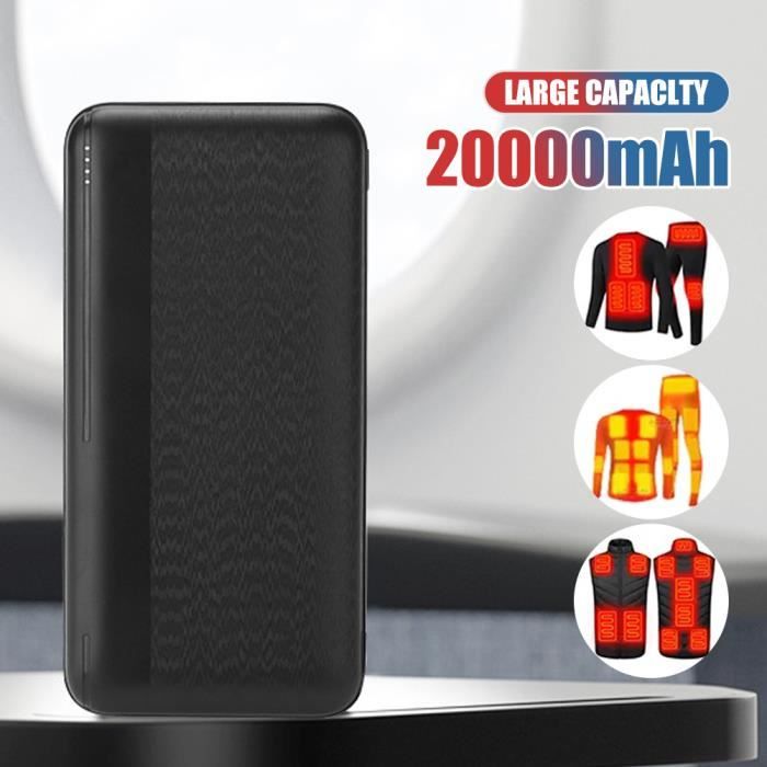Batterie rechargeable 3,7 V 10 000 mAh pour vestes chauffantes, sweats à  capuche et gilets chauffants (gris)[673] - Cdiscount Téléphonie